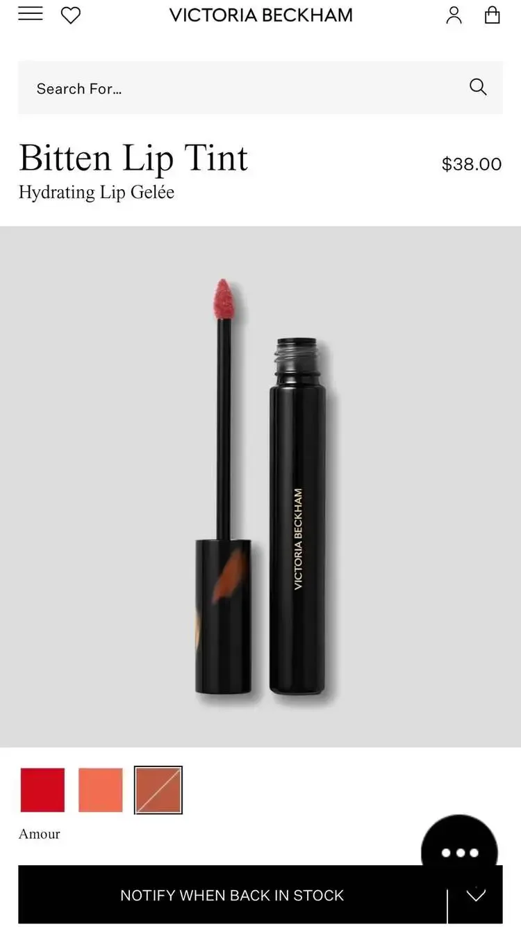 Victoria Beckham Beauty Bitten Lip Tint Hydrating Lip Gelee in Amour